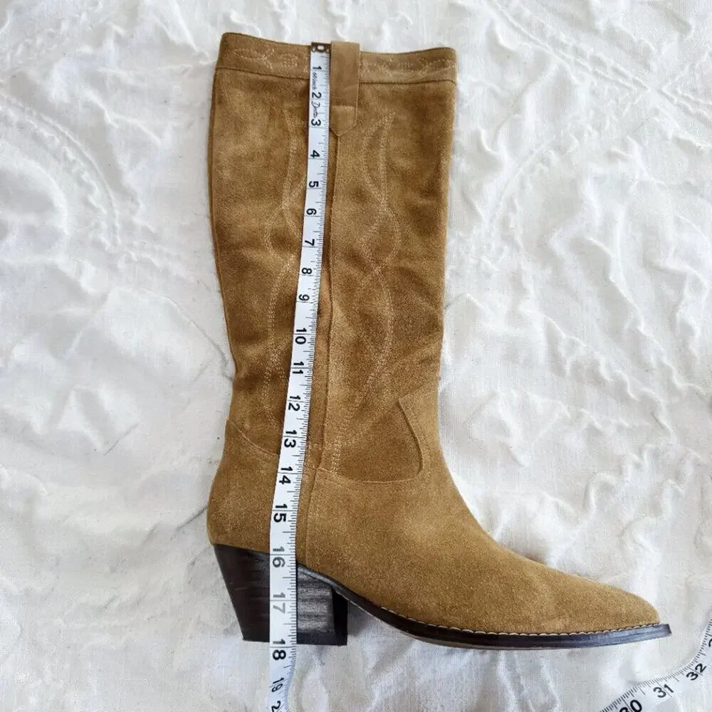 Marc Fisher Natural Edania Cowboy Boots Size 9.5 New